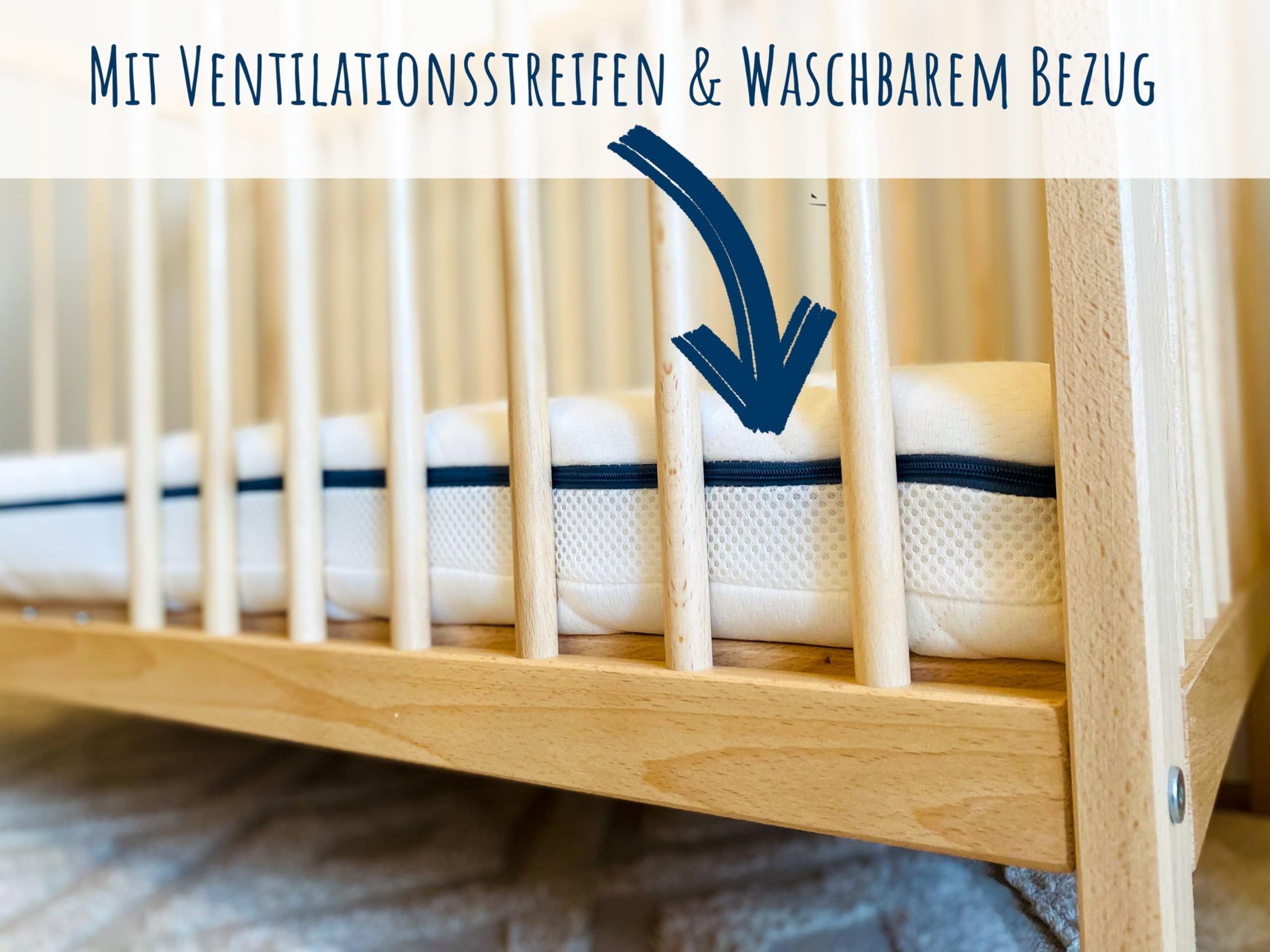 Kids Collective Kindermatratze AERO Plus mit einem Klimavlies 10 cm hoch Babymatratze 60x120 I 70x140 I 80x160 I 80x180 I 90x200 Matratze für Babybett oder Kinderbett 200 x 90 Körpergewicht bis 60kg
