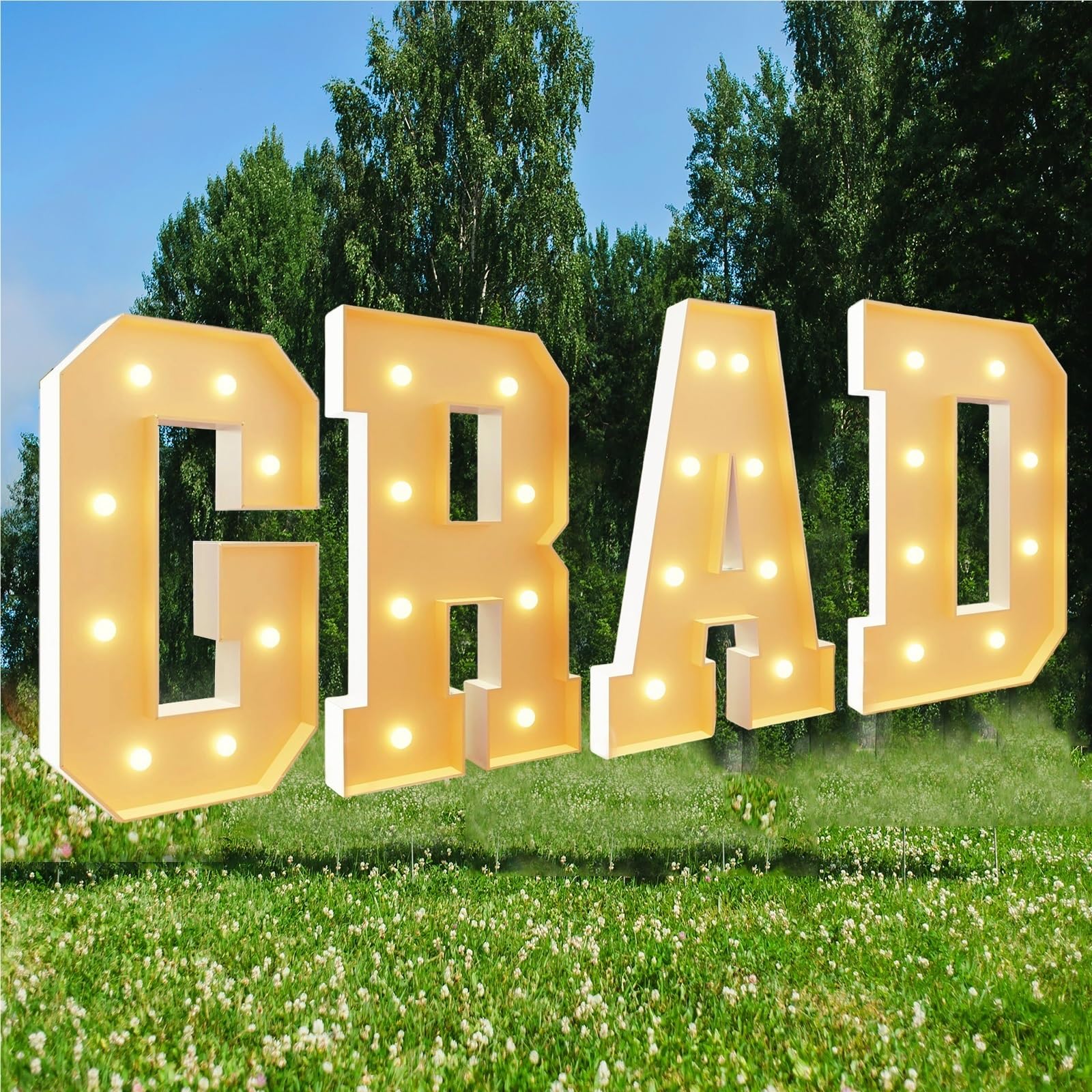 Grad 2025 Namiot podświetlany litery znak ukończenia szkoły dekoracje artykuły na przyjęcia szkolne wewnątrz na zewnątrz dekoracyjne(70cm/2.3FT)