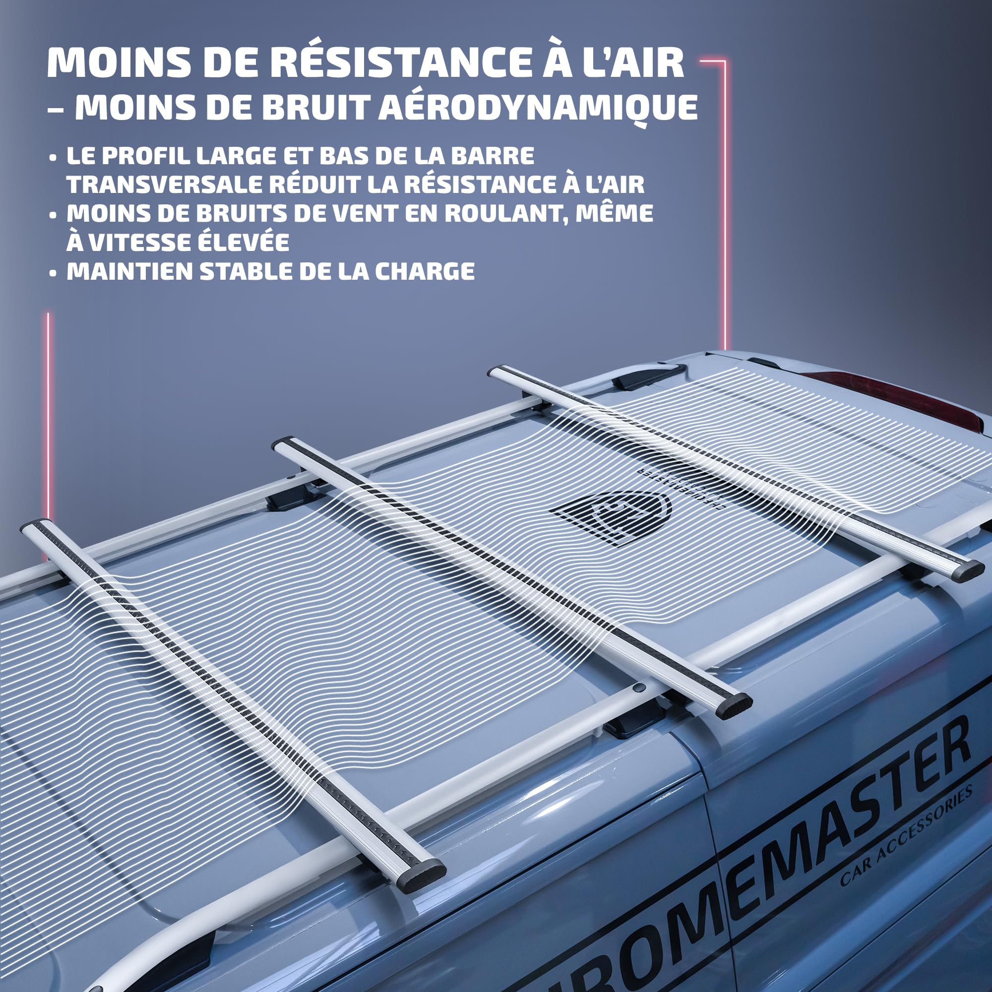 CHROMEMASTER | Kit Rails de Toit et Barres de Toit Compatible avec VW Multivan T6.1 L2 Long 2019-2022 | Système de Porte-Bagages de Toit pour Voiture | Montez Un Panier de Toit ou Un Coffre de Toit