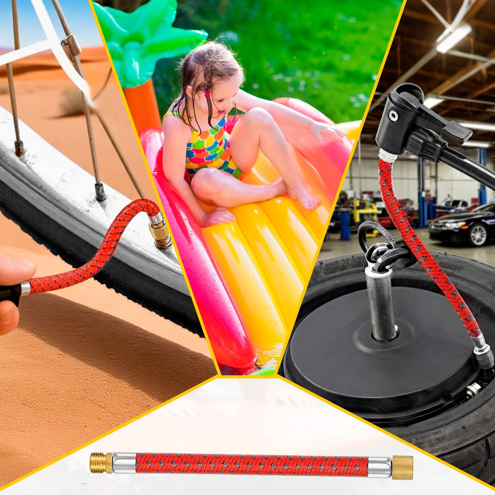 Accessori Bici 41 Pezzi Set Pompa Bicicletta Adattatore Valvola Ago Gonfiare Palloni Materassino