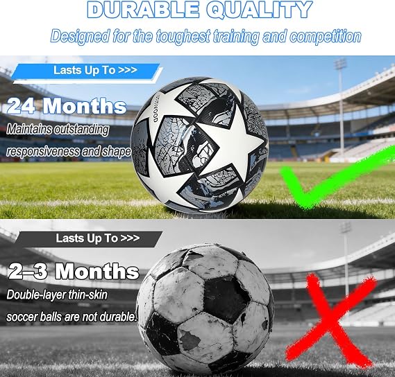 Football Size 5 Football Gifts Boys Football Fans Leather Football Lovers Equipped with Pump and Ball Bag