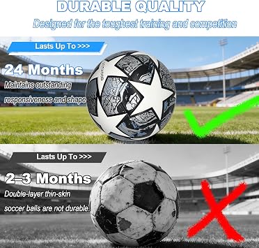 Football Size 5 Football Gifts Boys Football Fans Leather Football Lovers Equipped with Pump and Ball Bag