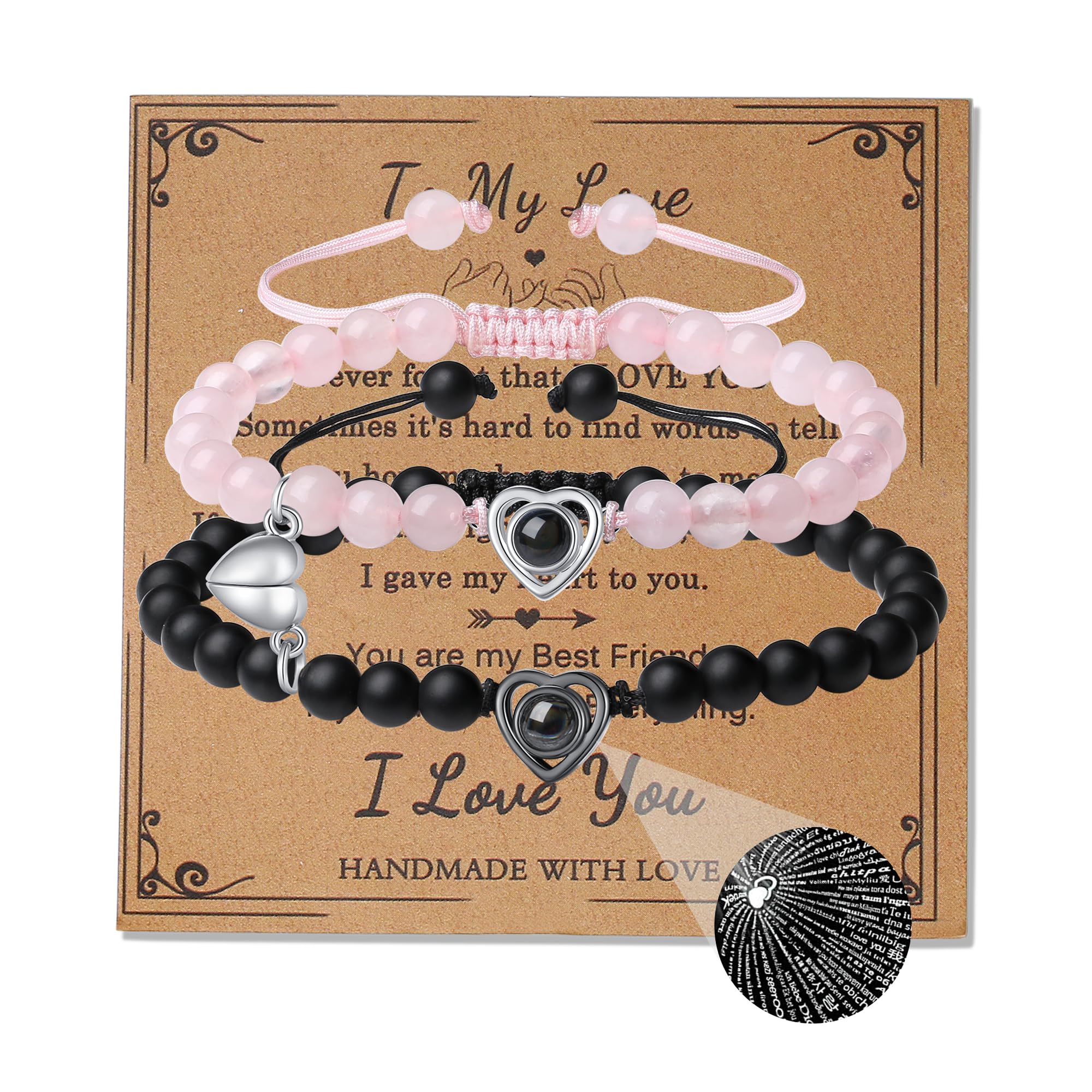 Couples Bracelets His And Her Matching Bracelets For Couples 100 Languages I Love You Gifts Bracelets Jewelry