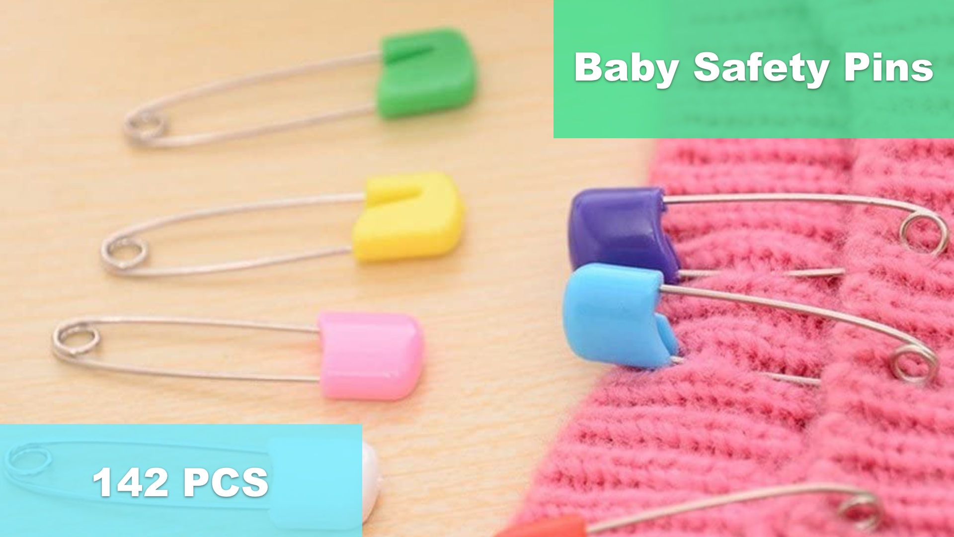 142Pcs Baby Safety Pins Large on Amazon Live