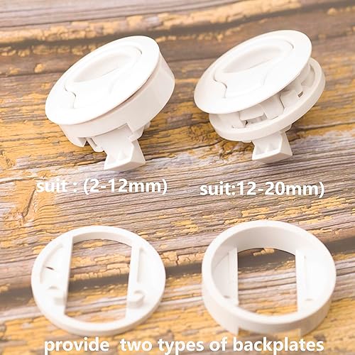 Miniatura 4 de Slam Latch - Pestillo empotrado de 2 pulgadas, mango de plástico blanco para puerta de escotilla de gabinete en caravana, barco, cámper, remolque,