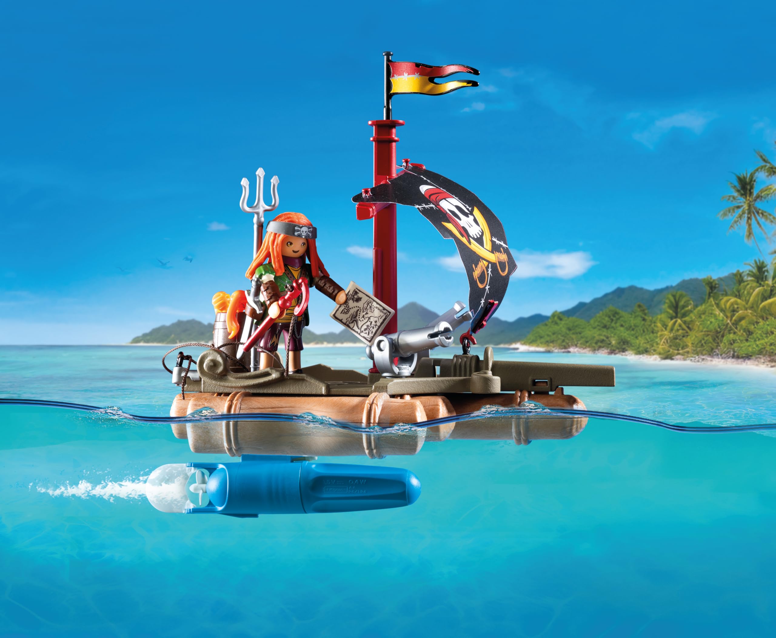 PLAYMOBIL | Pirati | Zattera dei pirati | Giocattolo Pirata | Personaggio Pirata | Giocattoli per bambini dai 4 anni in su | 71794