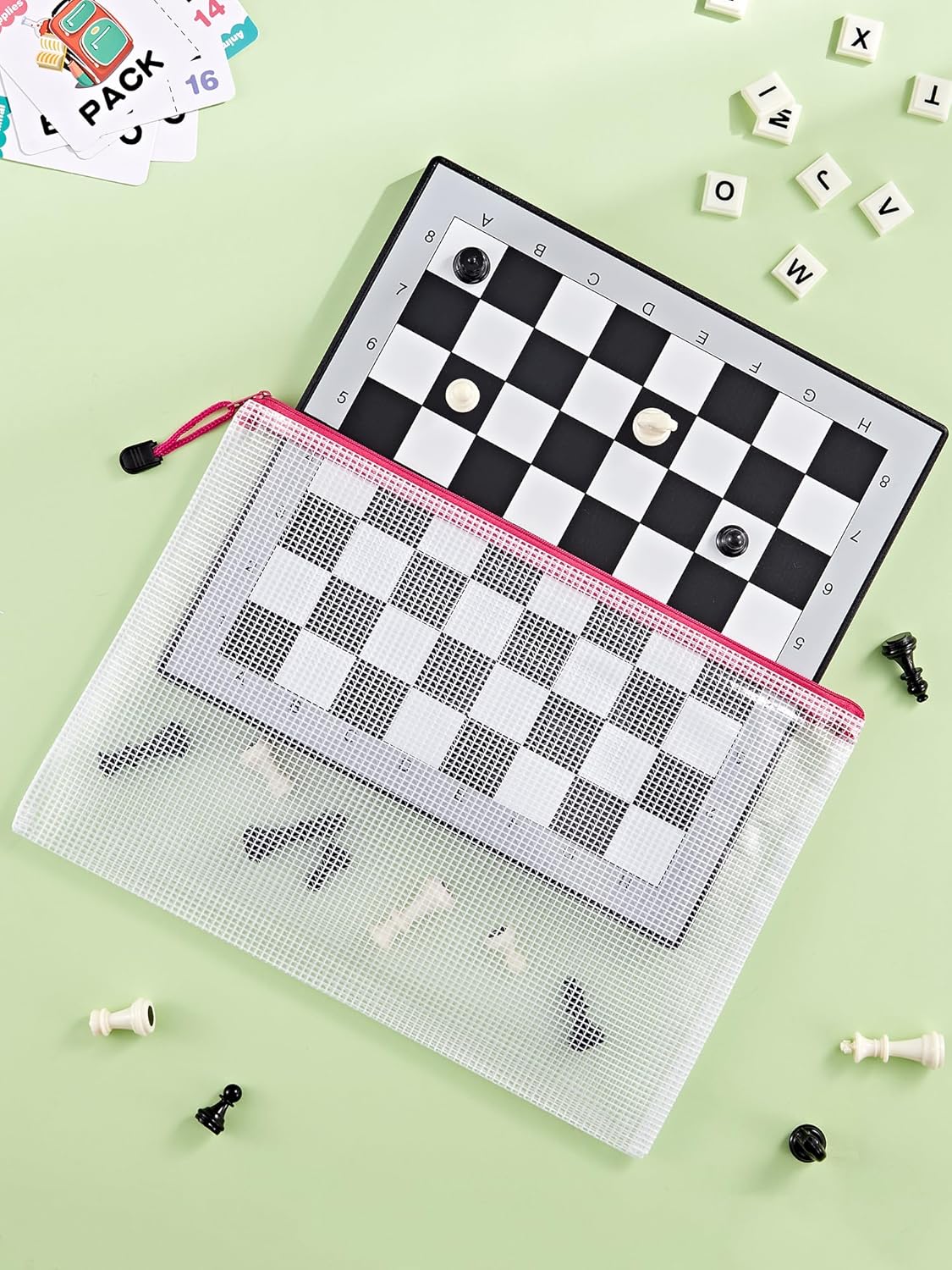 JARLINK 20 Pack 10 Colors Zipper Mesh Document Pouch, Letter Size/A4 Size, Plastic Water-Resistant File Bags, for School Office Supplies Cosmetics Travel Storage, Assorted Color - Image 5