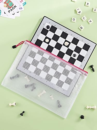 Miniatura 5 de JARLINK Paquete de 30 bolsas de malla con cremallera, 10 colores, bolsas de archivos impermeables, tamaño cartatamaño A4, multiusos para organizar