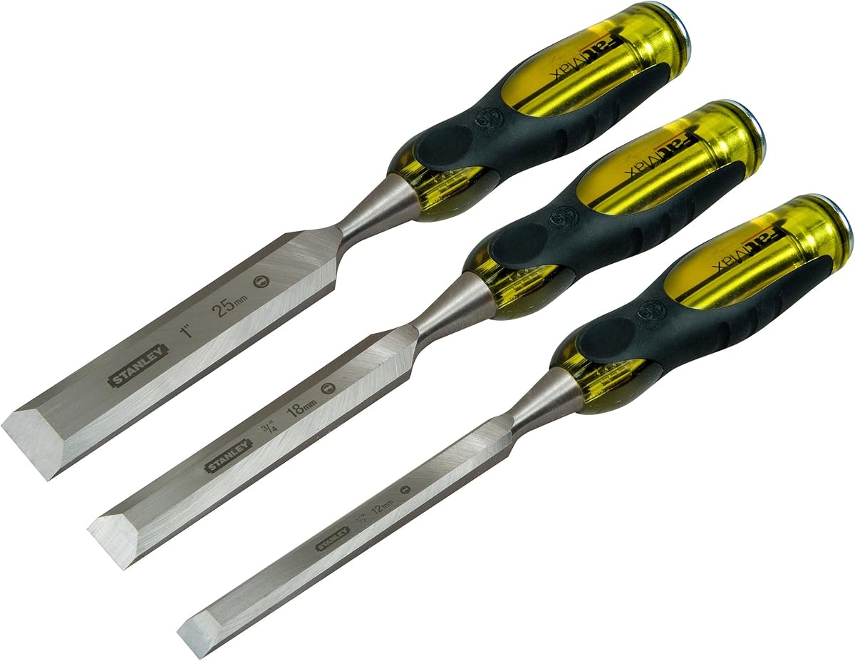 Stanley 2-16-268 Chisel-set (3-piece), Silver/Black