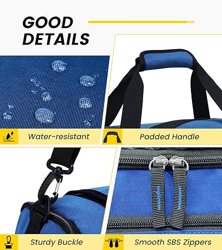 Miniatura 6 de Vorspack Bolsa de gimnasio para hombres Bolsa de lona de 18 pulgadas para viaje con compartimento para zapatos, bolsa de viaje ligera