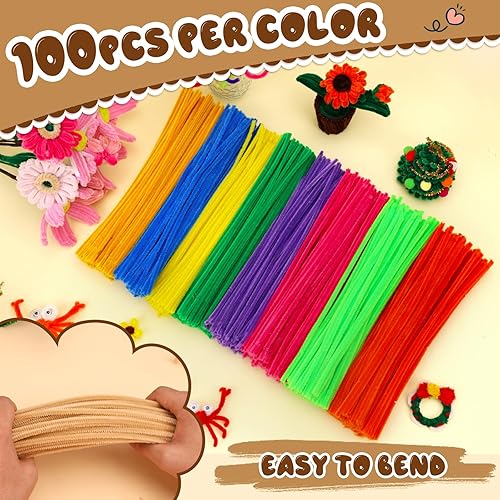 Miniatura 10 de Hssugi Limpiapipas, 100 piezas de limpieza de pipas de Navidad, suministros de manualidades, limpiadores de pipas dorados, palos peludos a granel