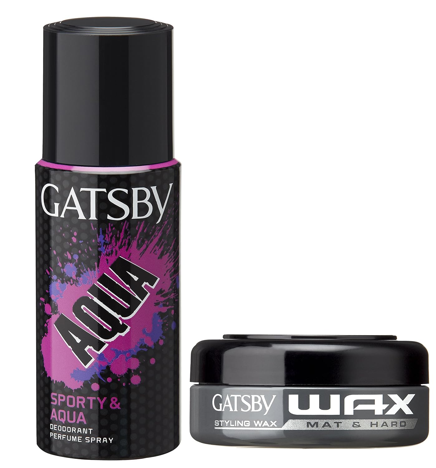 Buy Gatsby Hair Wax Mat and Hard, Black, 75g with Aqua Deodorant, 150ml Online at Low Prices in