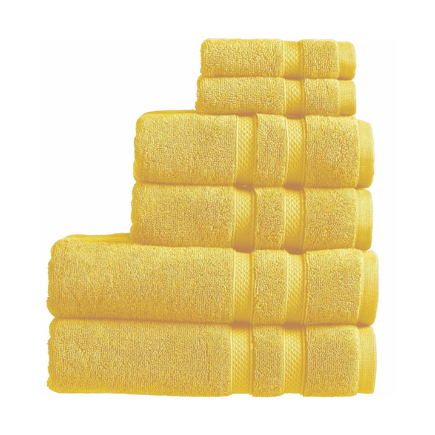 Christy Chroma Yellow Towel Set | Set of 6 | 2 Bath 2 Hand 2 Face | Highly Absorbent Heavyweight 675GSM | Bold and Bright | Soft Smooth Bathroom Shower Towels | 100% Cotton | Sustainably Made | โ image 1