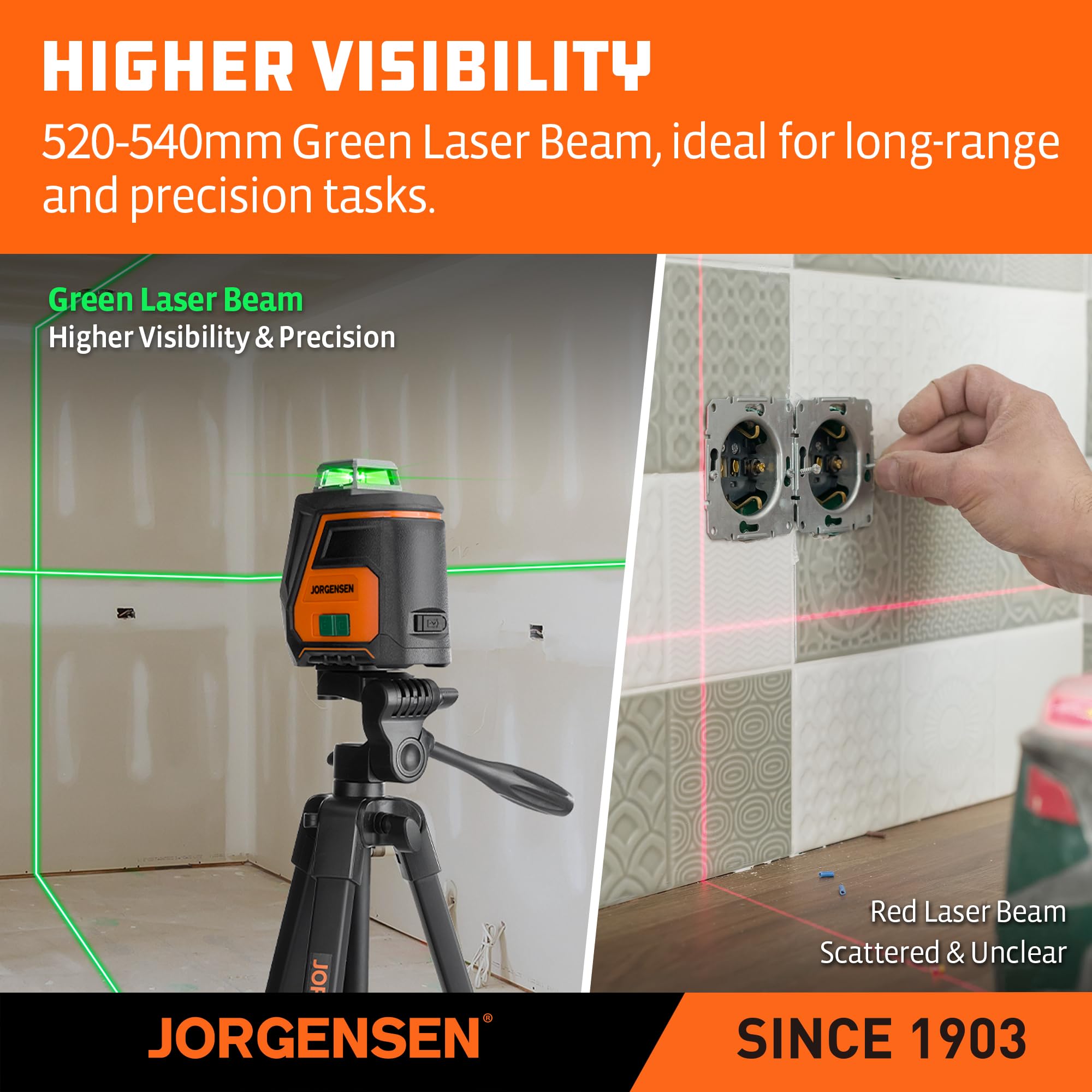 Jorgensen 360° Laser Level - 100FT Rechargeable -3