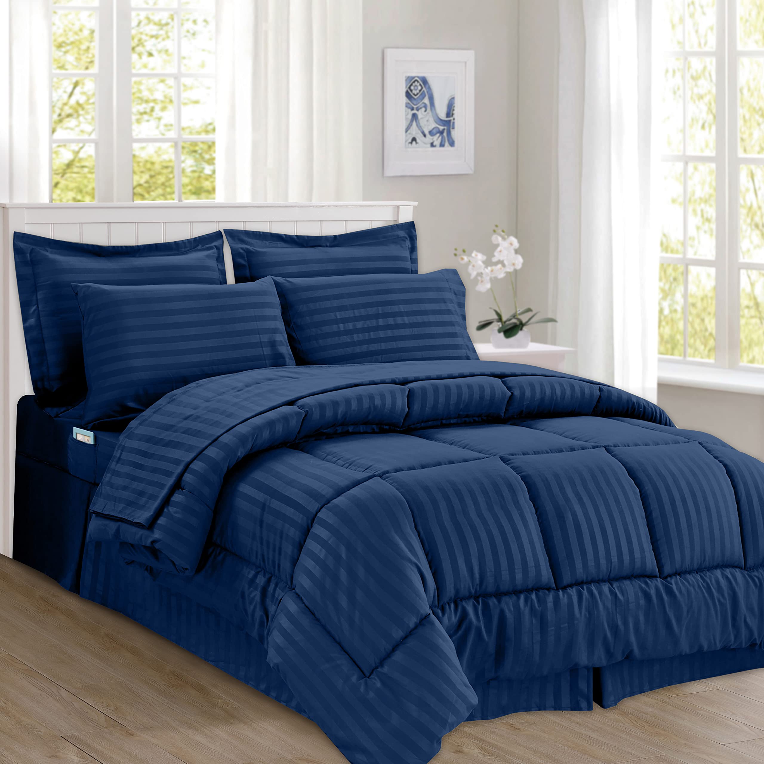 Utopia Bedding - Set Lenzuola Letto Matrimoniali 4 Pezzi 150x200 cm - Spazzolata Poliestre di Microfibra - Oeko-Tex Certificato - Lenzuolo con Angoli, Lenzuolo Piatto e 2 Federe 50x75, Grigio