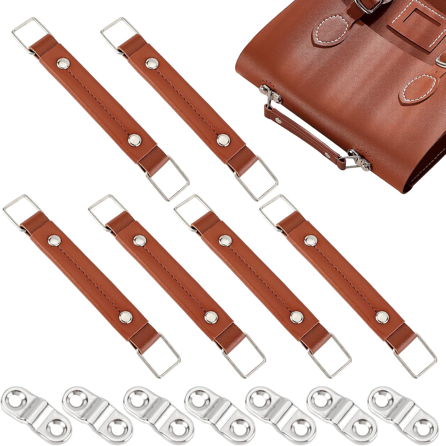 WADORN 6 Pack Leather Luggage Part Handle, 5.7 Inch Luggage
