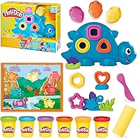 Play-Doh Shapes & Colors Dino Starter Set - Sensory Dinosaur Toys for Toddlers Ages 2+, 11 Tools, Playmat & Storage