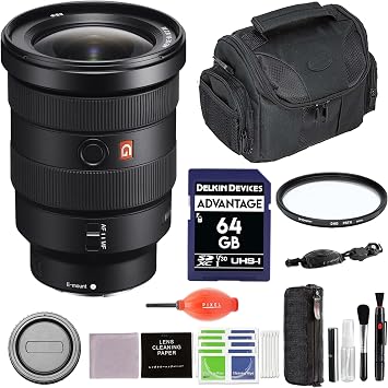 Sony FE 16-35mm F2.8 GM SSEL1635GM Zoom Lens with 82 MM Protection Filter, Gadget Bag, Flexible Tripod + More | 16-35mm Sony Lens