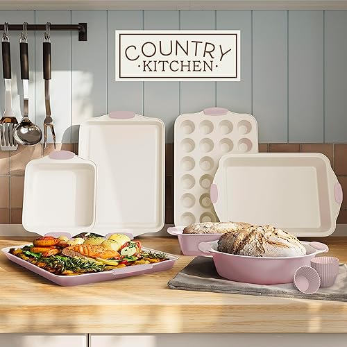 Miniatura 3 de Country Kitchen - Juego de Utensilios para Hornear Apilables Antiadherentes - Duradero, Juego de Horneado de Fácil Desmoldado - 22 Pzas. Incluye