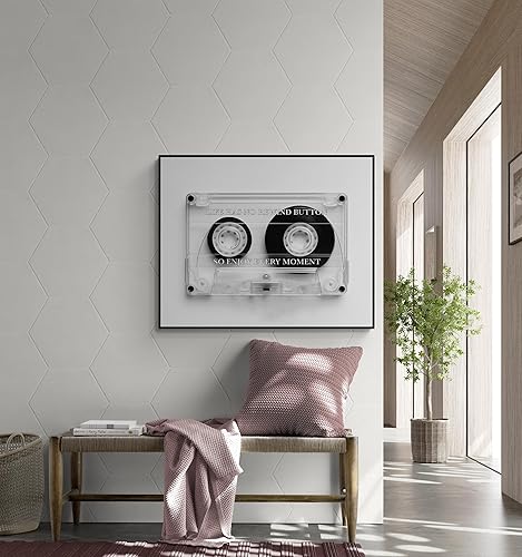 Miniatura 6 de Enjoy Every Moment - Cinta de casete retro, cita inspiradora, música, obra de arte de sala de estar, decoración del hogar, impresión inspiradora sin
