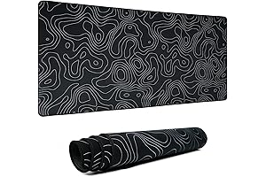 Black Topographic Mouse Pad XXL