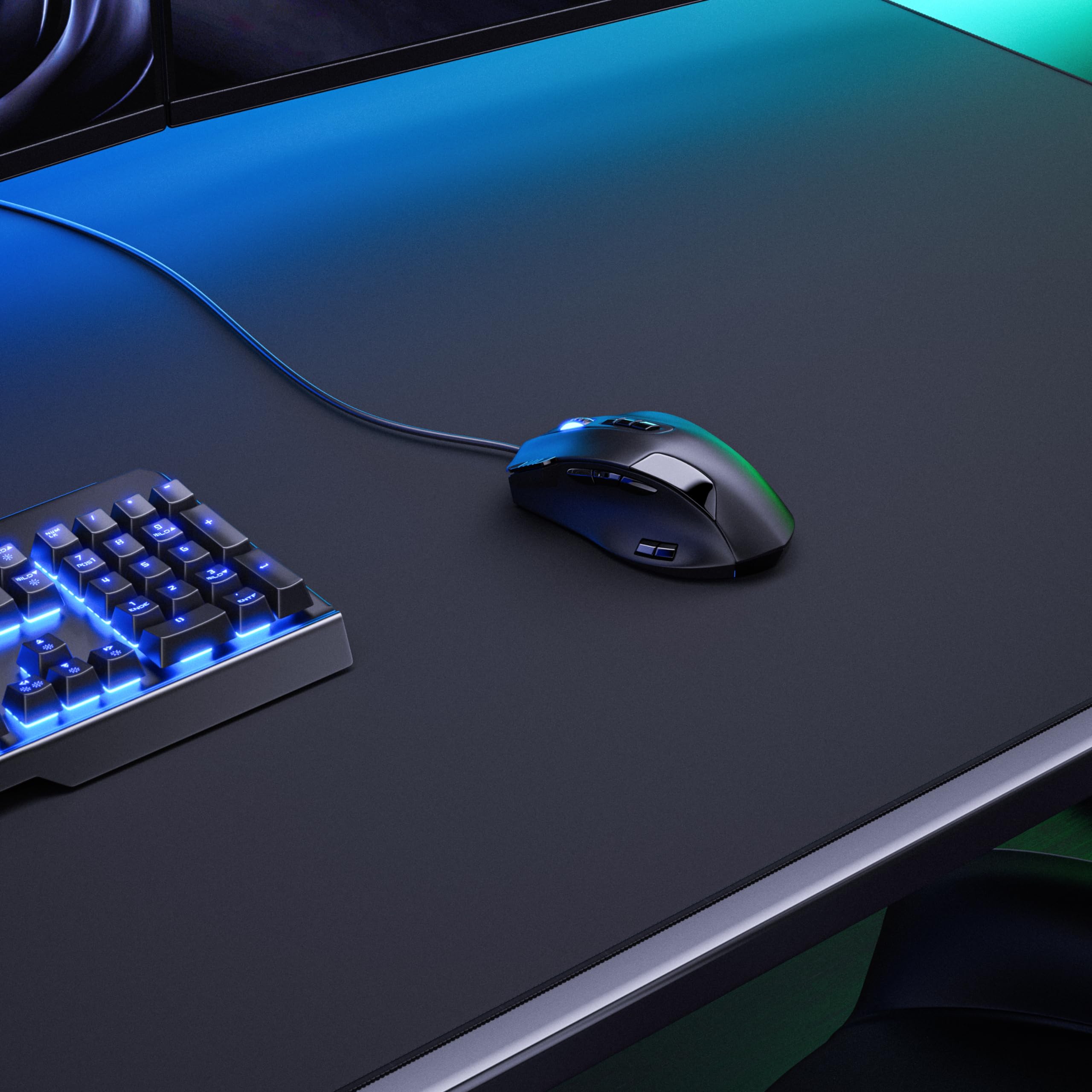 TITANWOLF - Tapis de Souris Gaming XXL 2000x800mm - Mouse Mat Extra Large XXXL 200x80 cm – sous-Main Bureau Gamer en Tissu - Haute précision et Vitesse - pour Souris et Clavier Roccat Razer Logitech