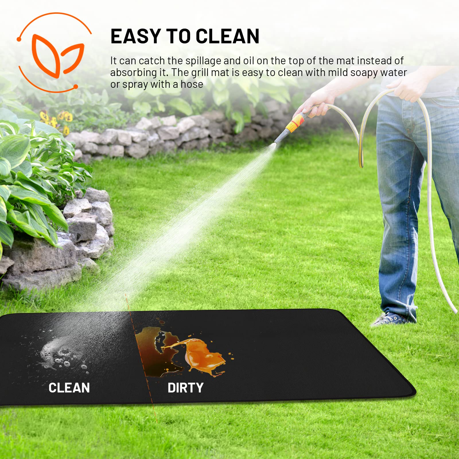 Alfombra Ignifuga para Barbacoa y Fogatas al Exterior, Protector de Suelo para Parrilla de Carbón y Leña, Protección de Superficie 3 Capas, Ideal para Jardín, Terraza y Patio, Tamaño Grande 165×100 CM