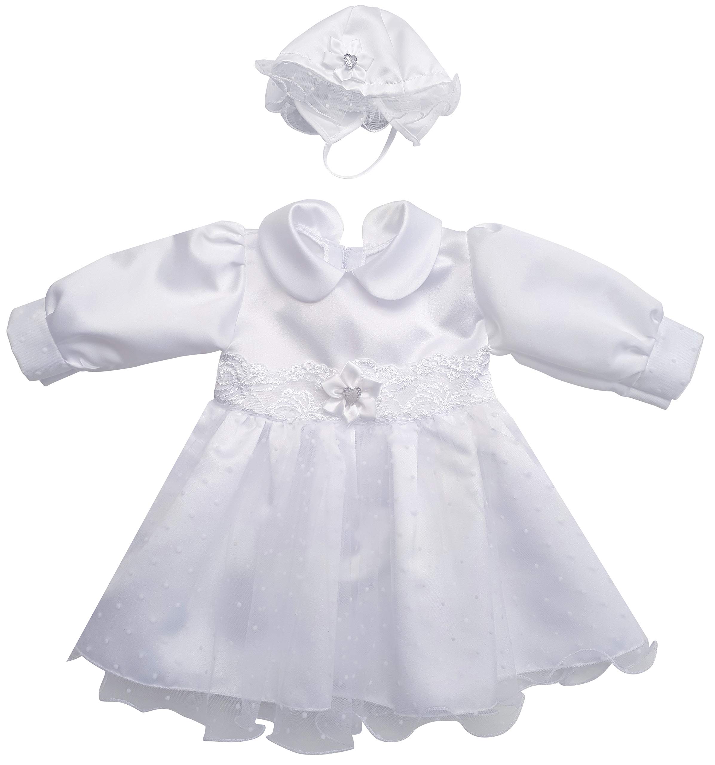 Kleid Babykleid Taufkleid Festkleid Mütze Mädchen Baby Taufe