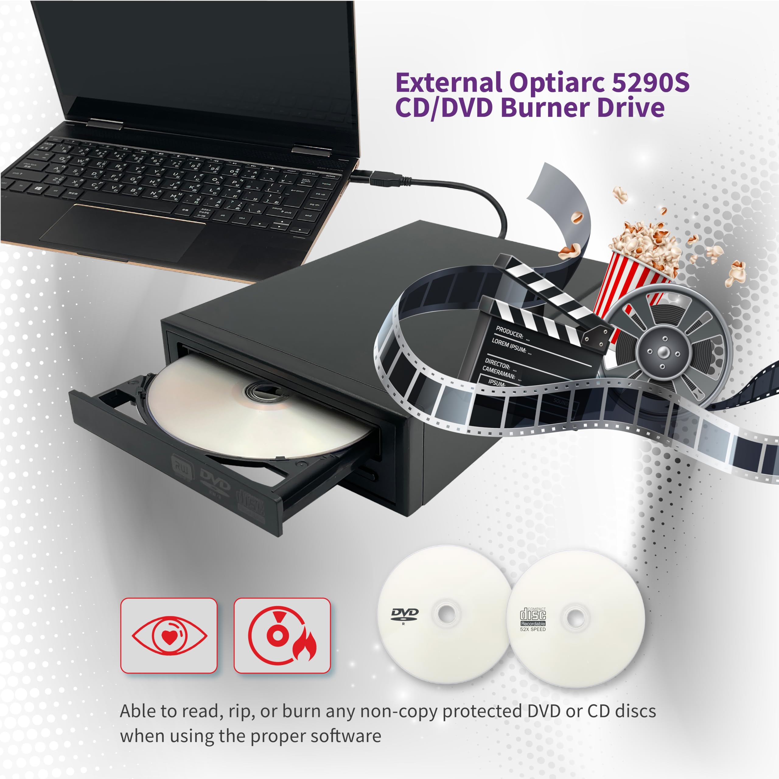 Amazon.com: Optiarc 24X External DVD CD Burner Reader Optical