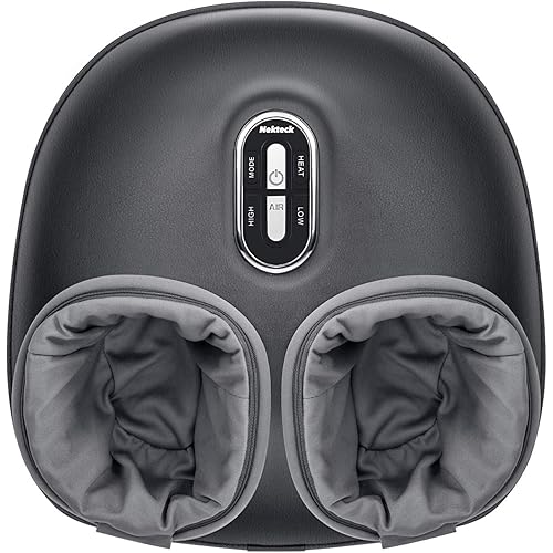 Nekteck Shiatsu Foot Massager with Heat, FSA Eligible Deep Kneading Therapy Air Compression, HSA Feet Massage Improve Blood Circulation Foot Wellness Soothing Pain Relief, Relax for Home Office Use