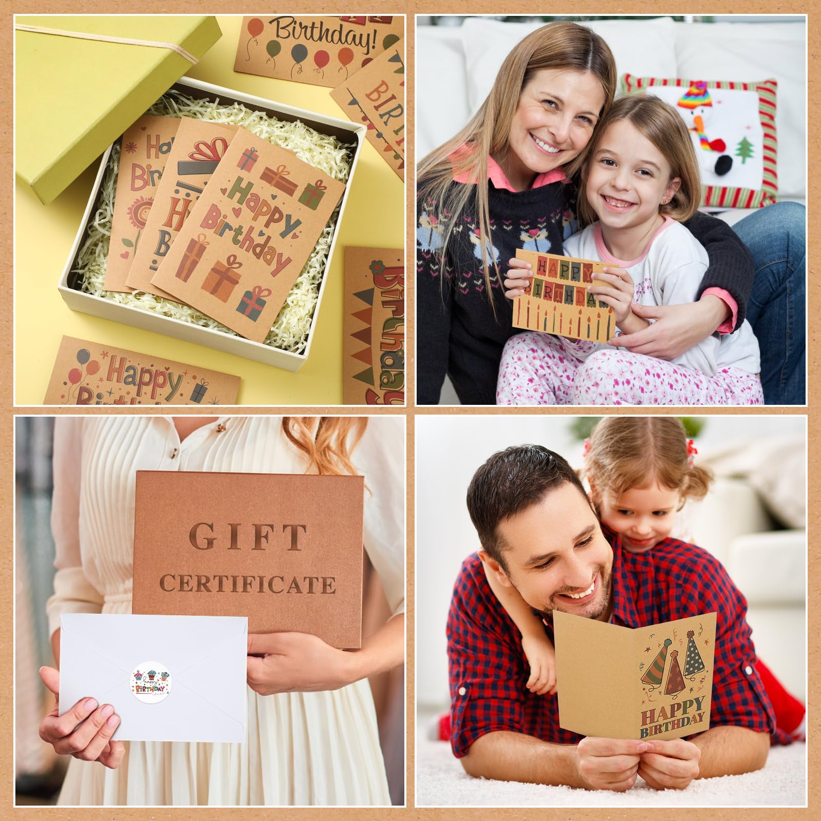Harloon Lot de 100 cartes d'anniversaire assorties en vrac avec enveloppes vierges et autocollants de 10,2 x 15,2 cm, cartes d'anniversaire vierges pour hommes, femmes, adultes, enfants, 20 styles