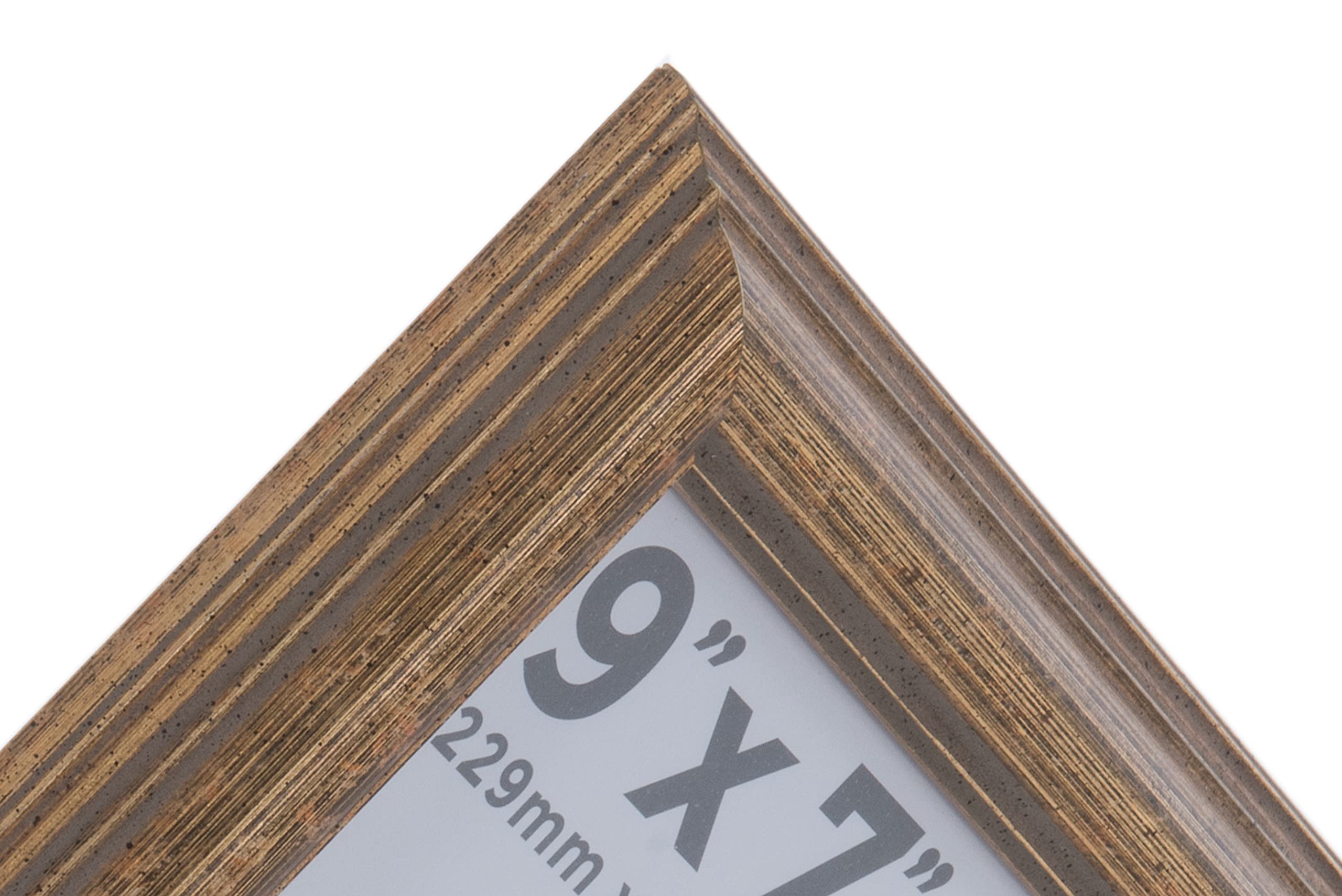 Wall Space 9x7 Gold Frame | Antique 9x7 Gold Picture Frames | 9 x 7 inch Gold Photo Frame | Wooden 9x7 Gold Frames | All Wooden 9x7 Gold Photo Frames are made from SOLID WOOD and have REAL GLASS - Image 4