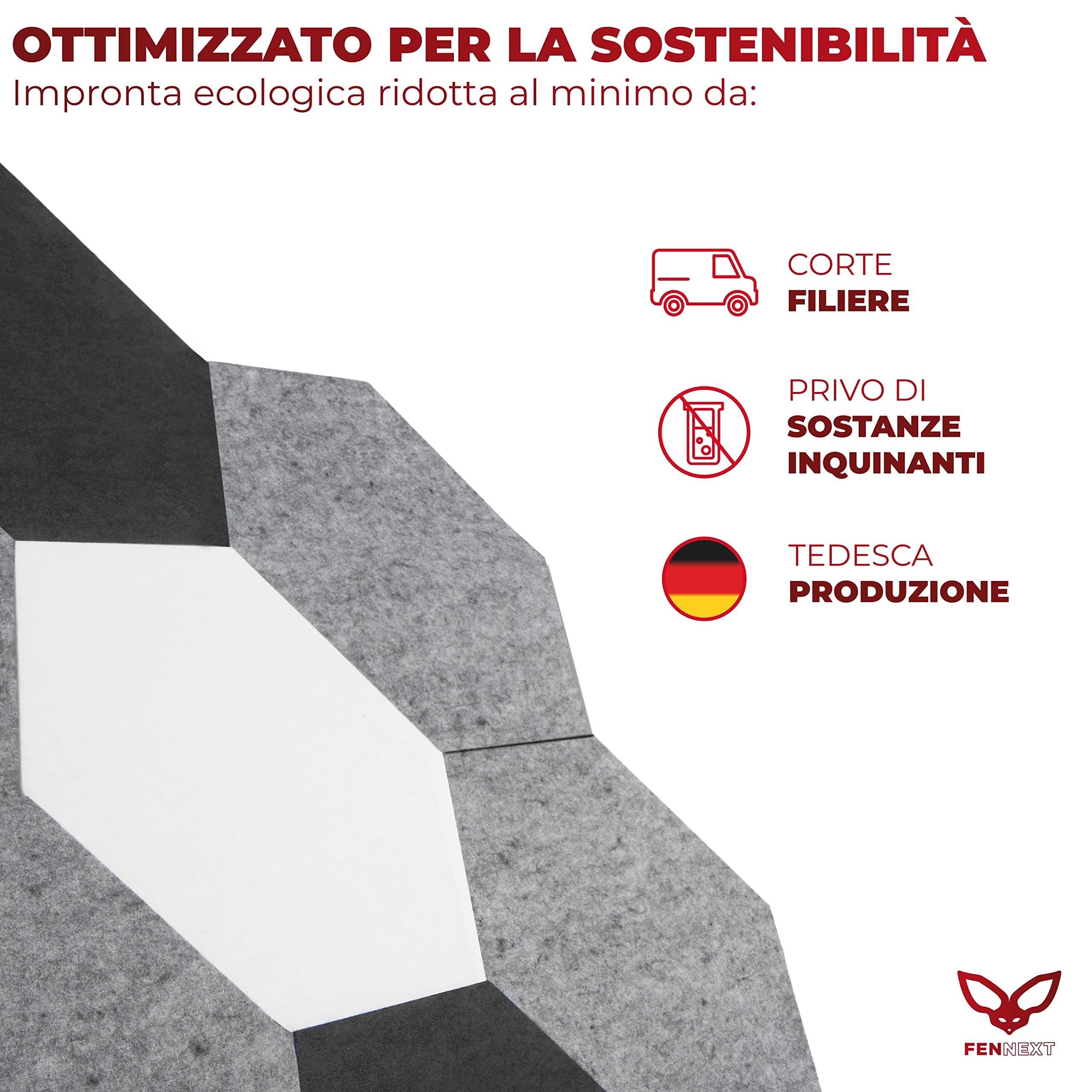 assorbitore acustico da parete, per creare la propria immagine sonora, isolamento acustico in ACOUSTIC FLEECE, adatto per giochi, home office o streaming, FLEECE DUO [10 pezzi]