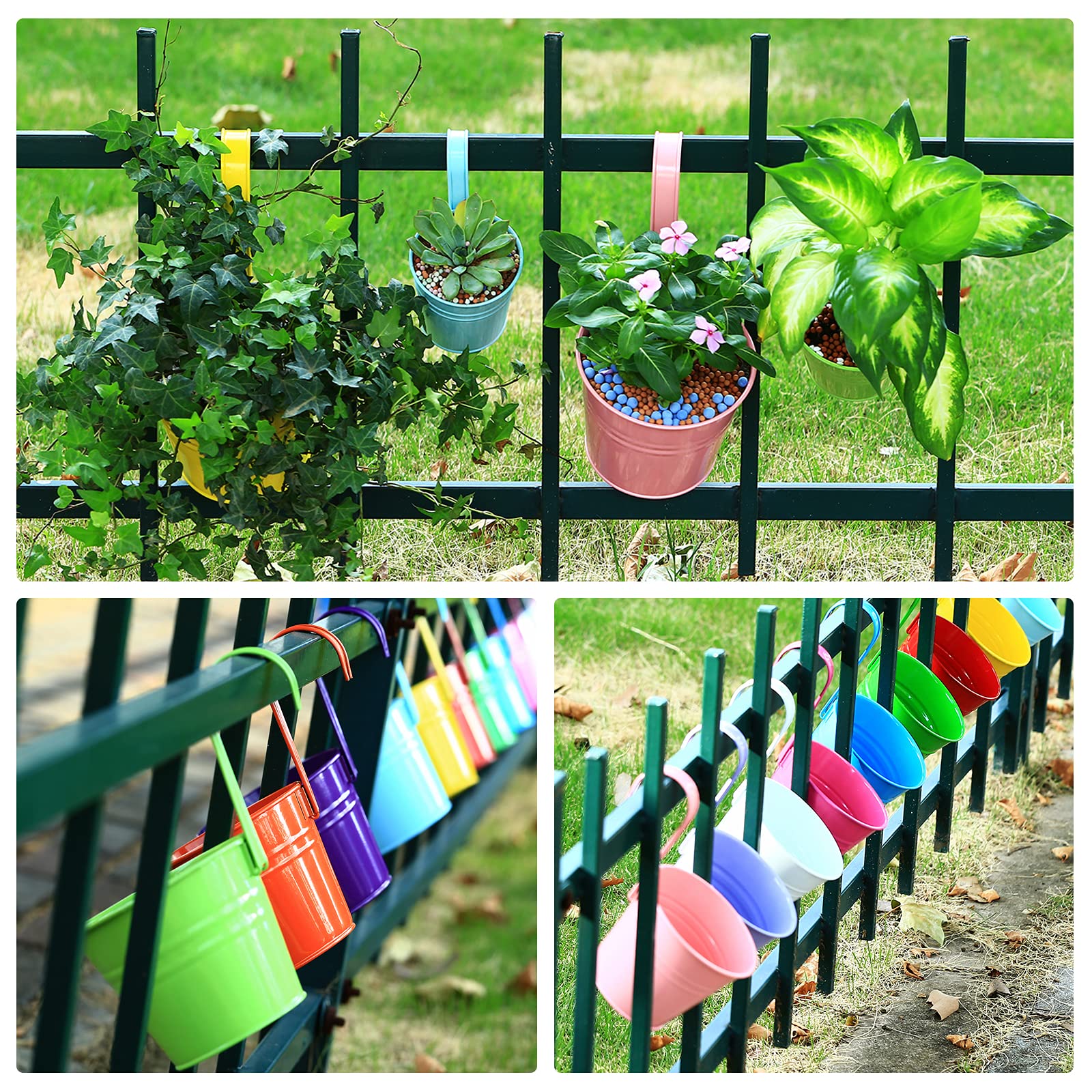 Balcony Planter Holder Black Iron Flower Pot Hanging Rack - Balcony ...