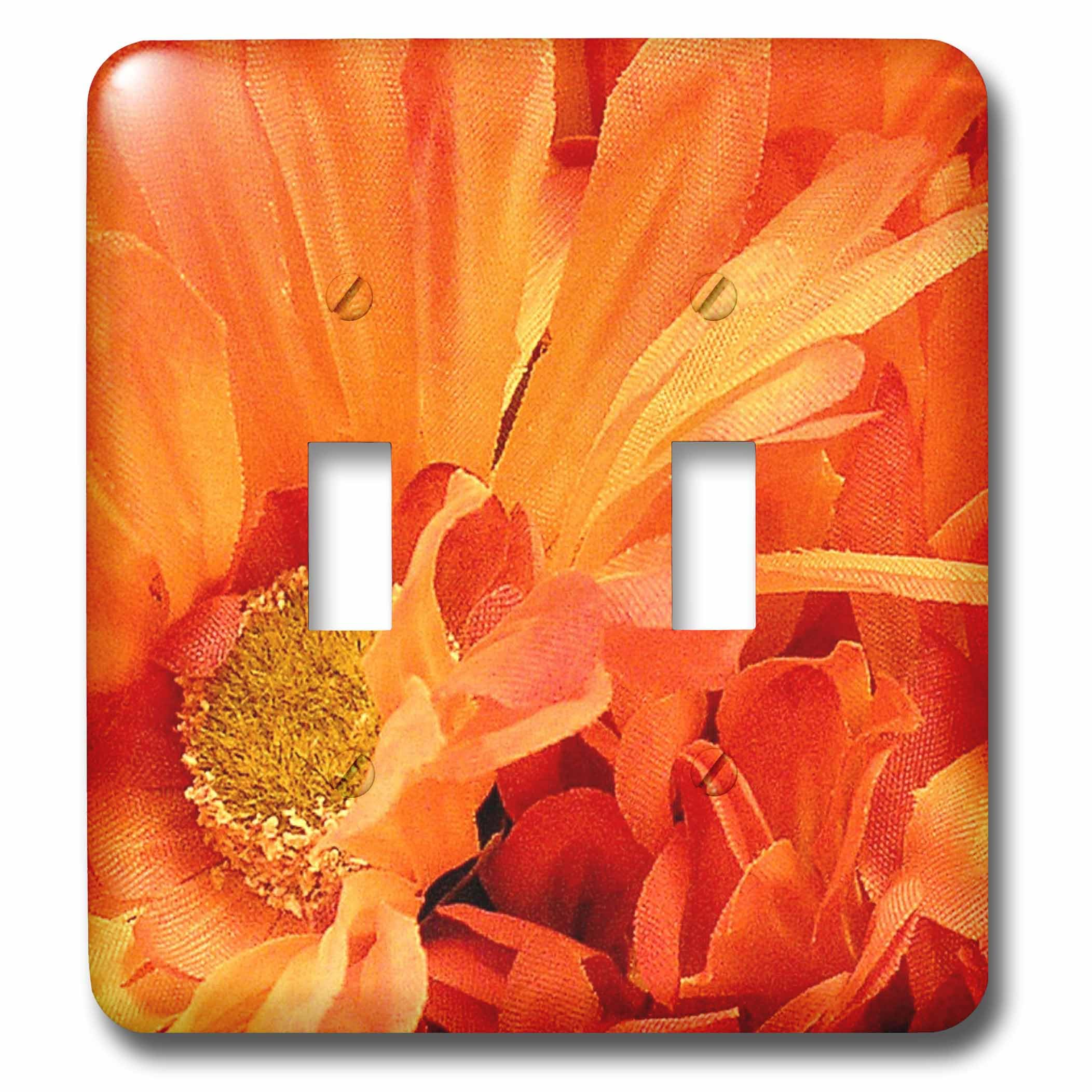 Interrupteur à bascule au design de fleurs orange vif éclatant