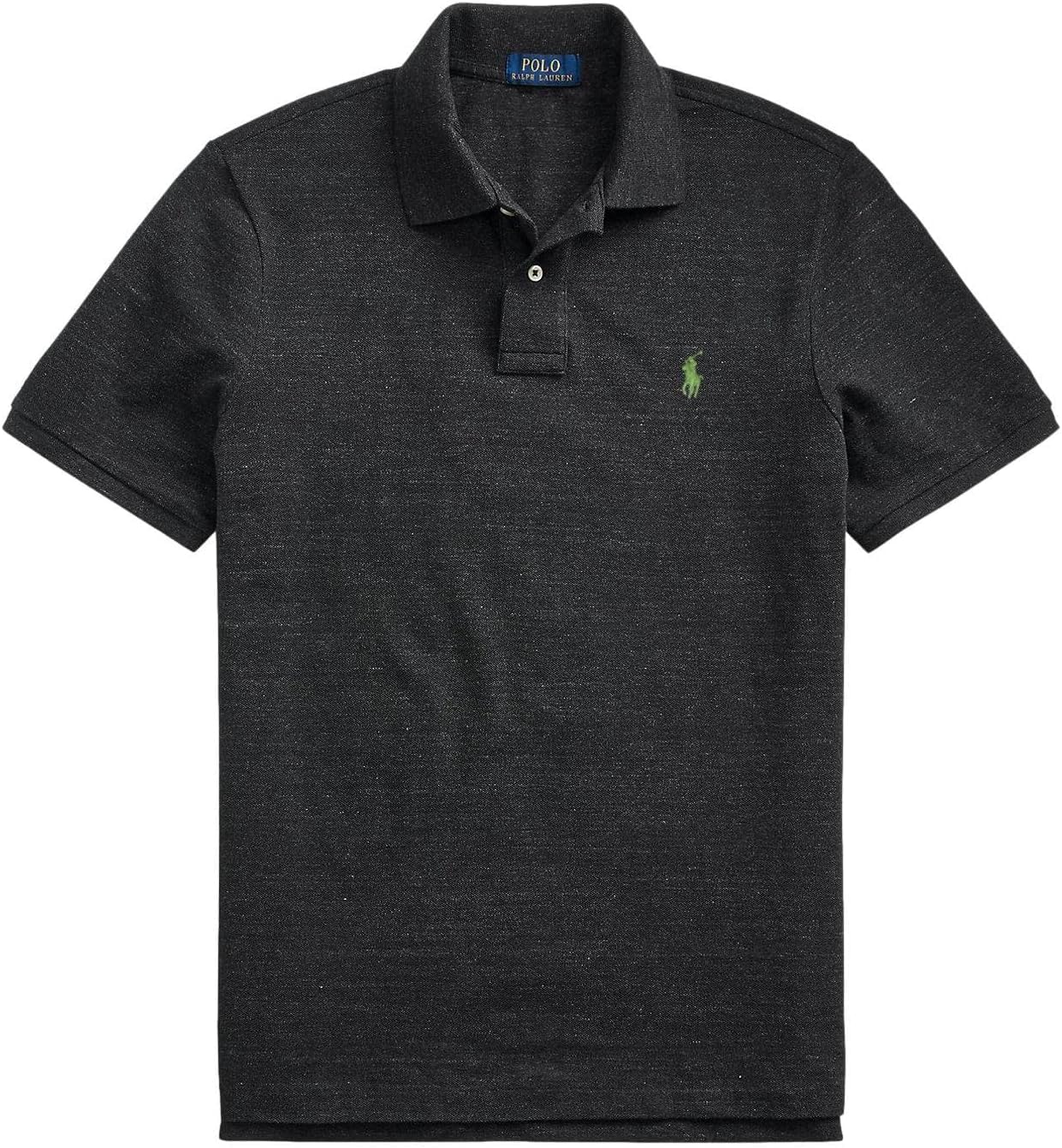 Polo Ralph Lauren Men Custom Fit Mesh Pony Logo Shirt (M, BasicBlack)