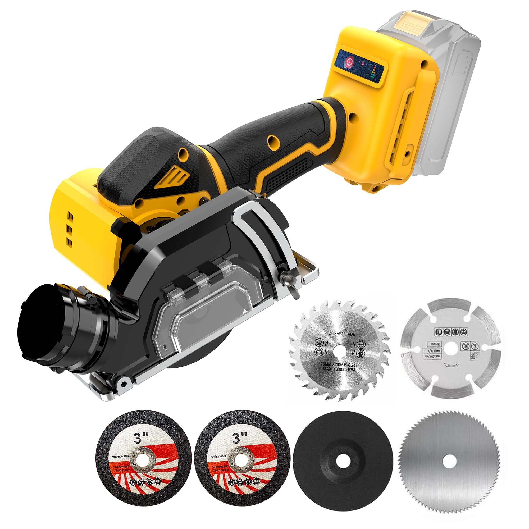Photo 1 of 3" Mini Circular Saw Compatible With DeWalt 20V MAX Battery(NO Battery) Cordless Cut Off Tool with Brushless Motor,3" Blades,19500RPM,Removable Dust Cover for Metal/Wood/Tile/Plastic