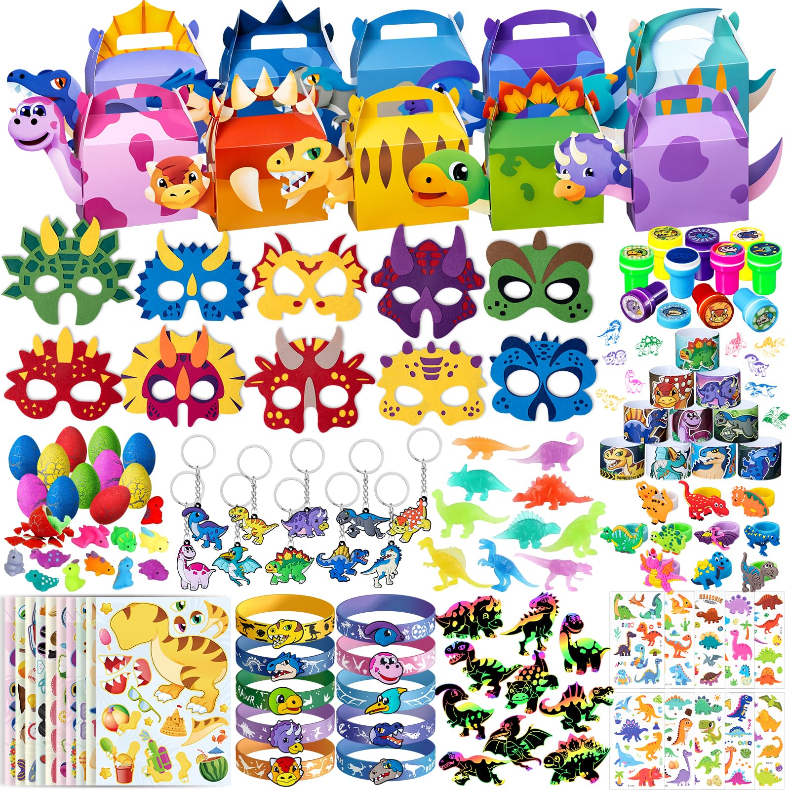 Dinosaur Party Favors, Dinosaur Birthday Party Supplies, Dinosaur Goodie Bags for Kids Birthday, Dino Gifts Bags Fillers Stuffers, Dinosaur Themed Party Toys