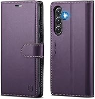 Vista 1 de Funda tipo cartera para Samsung Galaxy S23 FE con bloqueo RFID, soporte para tarjetas de crédito, de piel sintética, función atril, funda protectora
