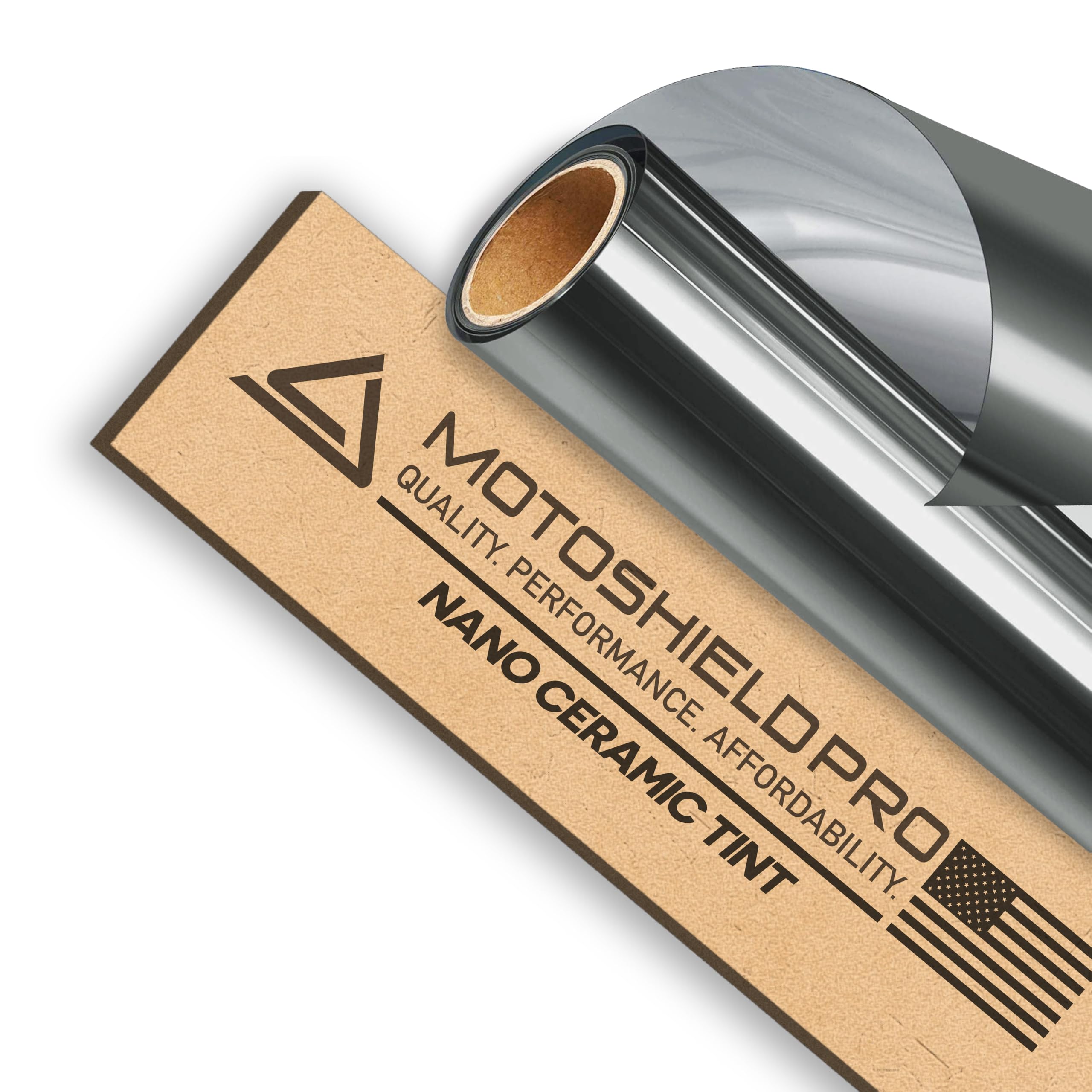 MotoShield Pro 25% VLT Nano Ceramic Window Tint for Car 20” in x 5’ ft 2PLY Roll High Heat Rejection & Glare Reduction Auto Tint Privacy Film, Rejects up to 99% IRR, 99% UV Blocking, Easy DIY Shrink