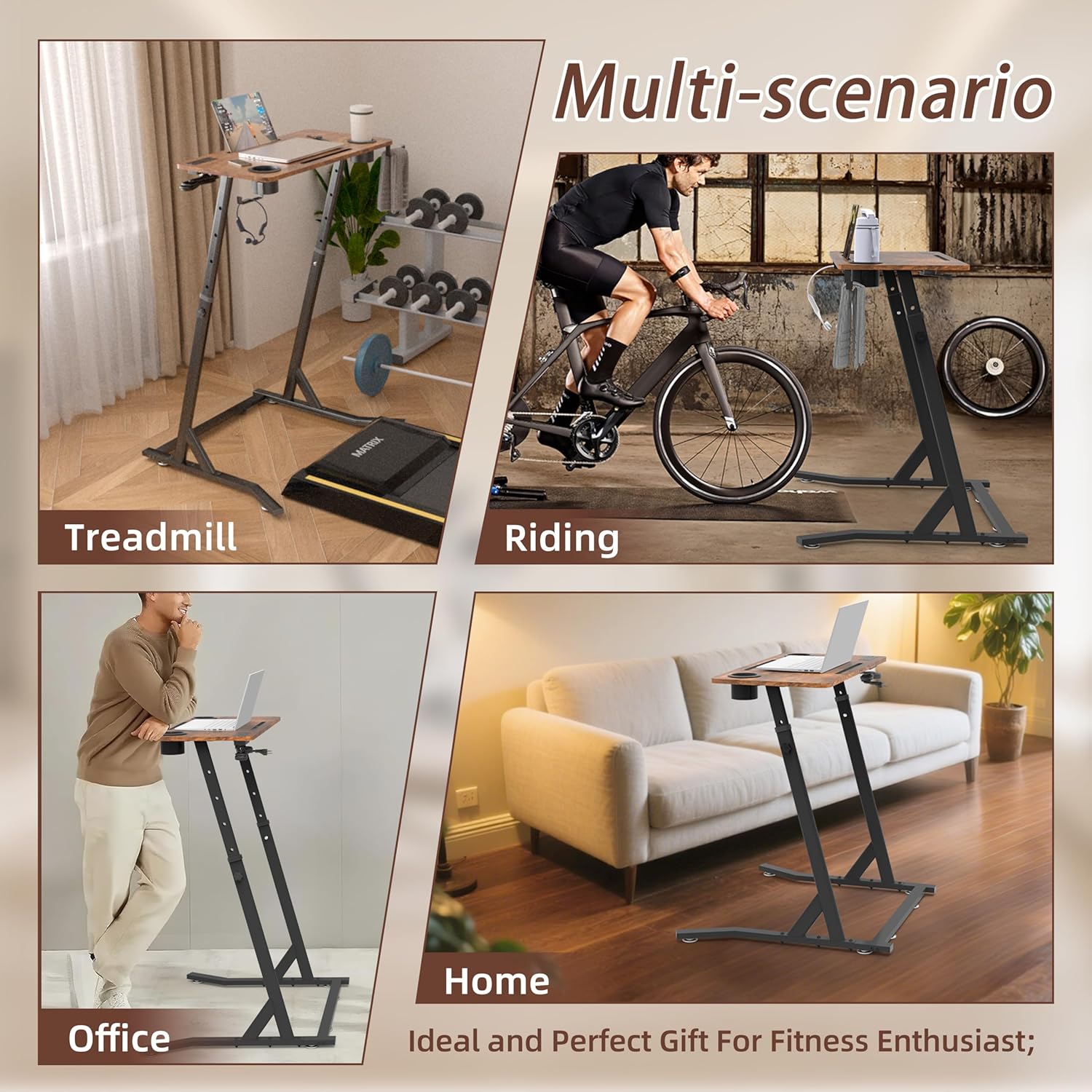 OrigoDeco Bike Desk,Adjustable Cycling Desk,Standing Mozambique Ubuy - Main Image