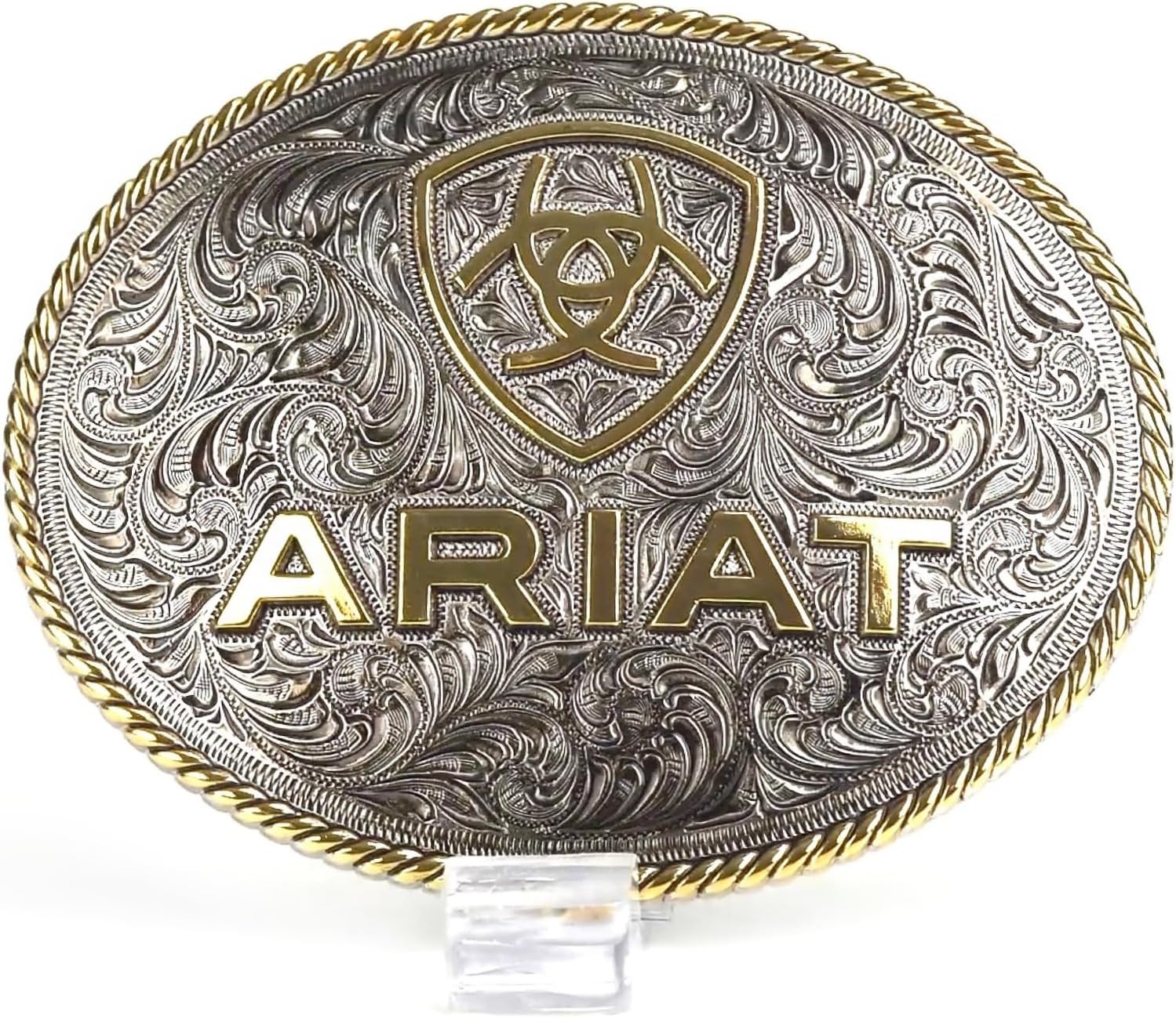 ARIAT Unisex Adult Gold Rope Edge Shield Logo Buckle