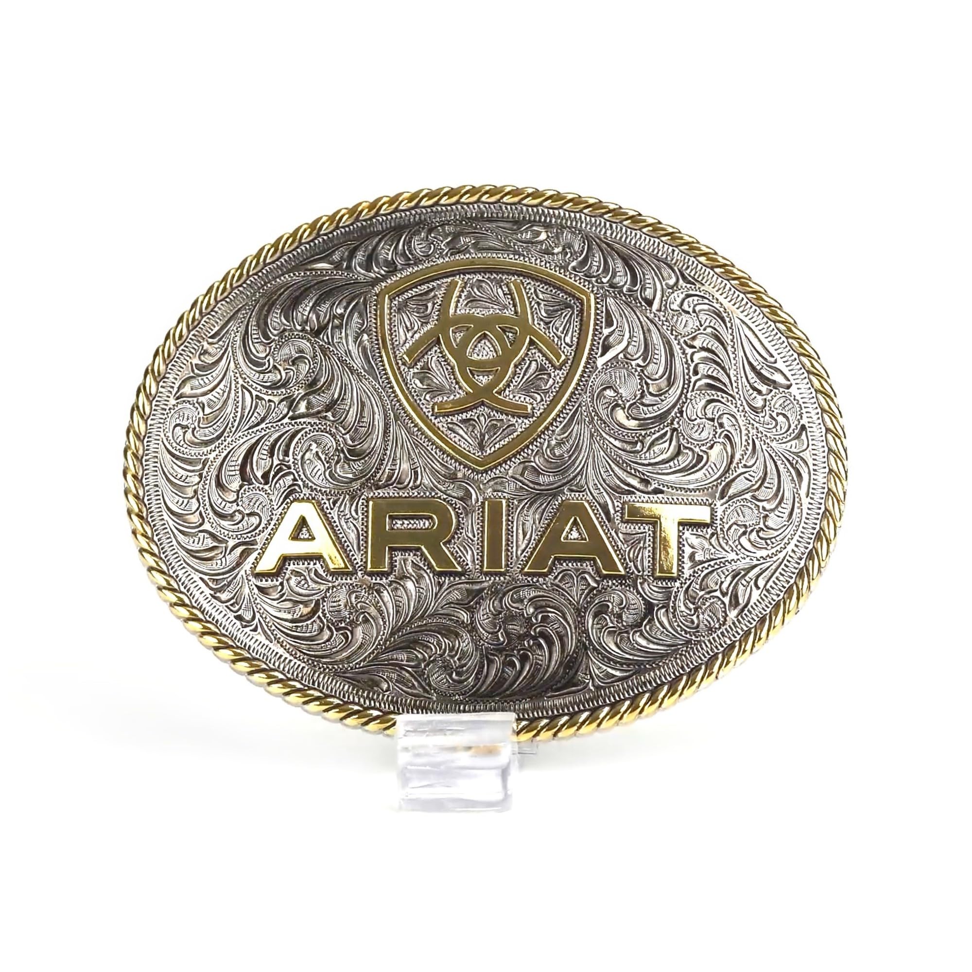 ARIAT Fibbia unisex per adulti, con logo in corda dorata