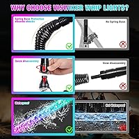 Vista 6 de 2PCS Luces LED Whip de 2FT para UTV/ATV, APP y Control Remoto, Modos de Color Secuencial, Luz Todoterreno Impermeable para Can-Am, Polaris RZR, Dune