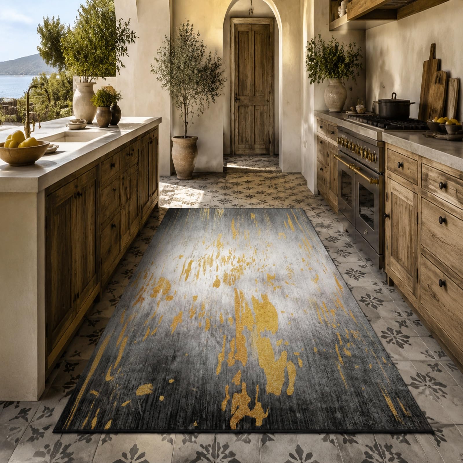 Tapis de chambre square 150x150 cm antidérapant et lavable