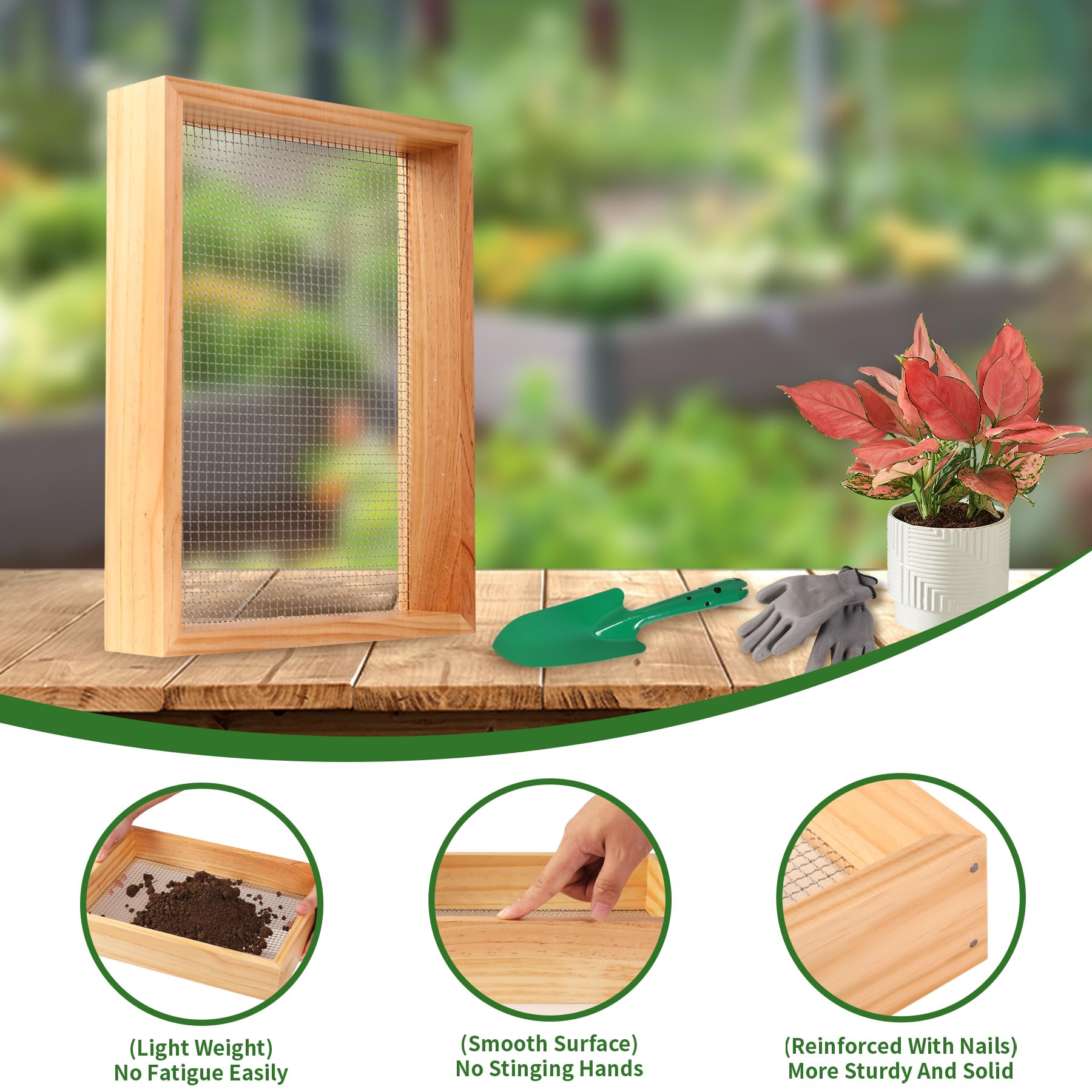 Ktondic Soil Sifter For Gardening, Dirt Sifter For Rocks