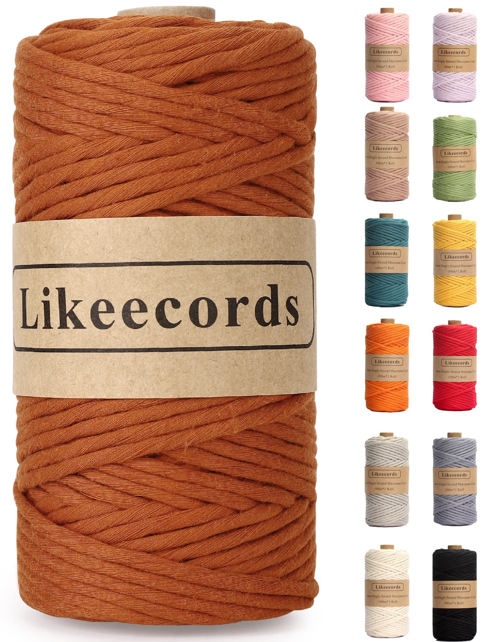 Cordon en macramé 4mm Likeecords fil de qualité supérieure bronze