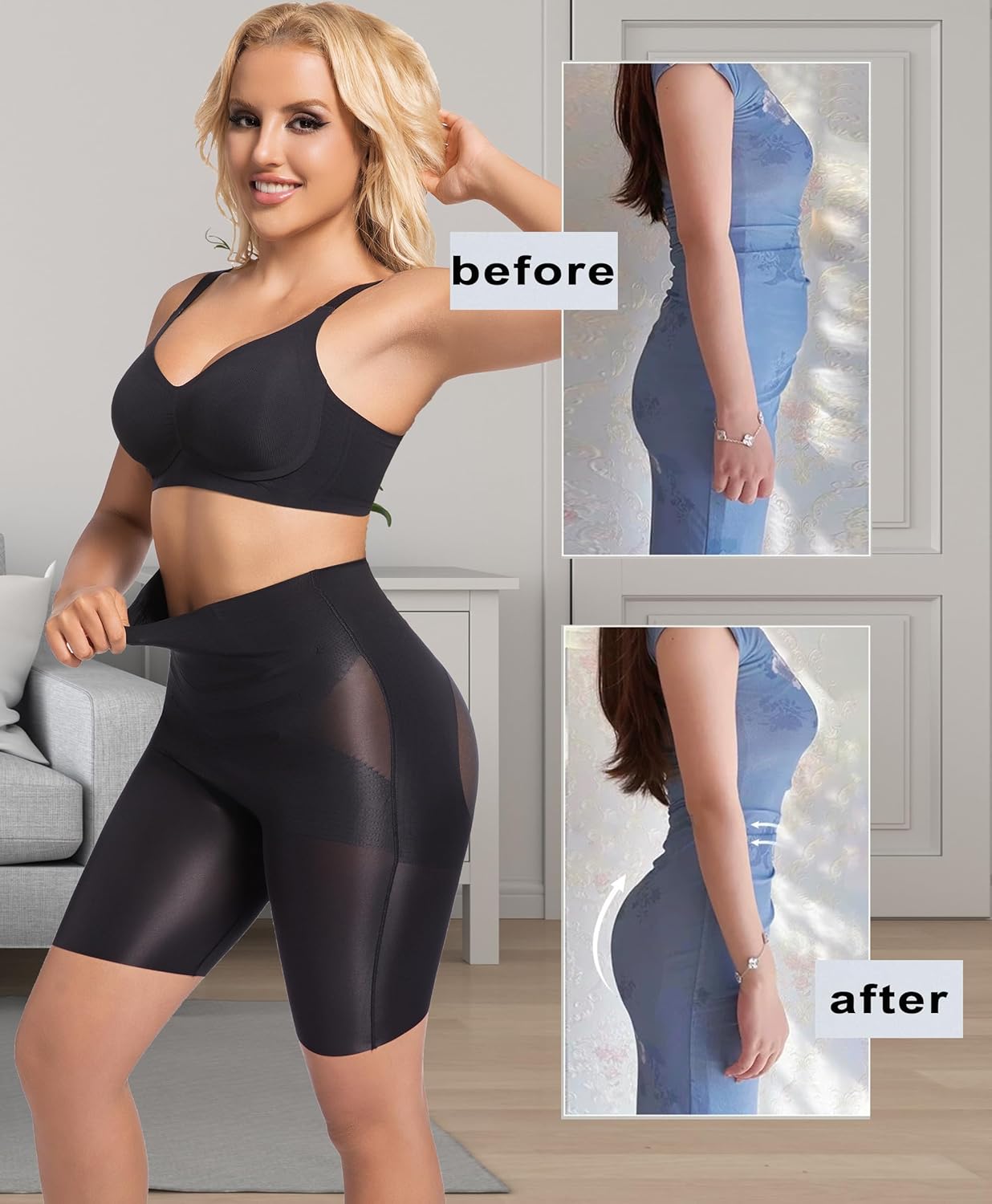 PRETTYWELL Shapewear Tummy Control Shorts for Women, Comfort High Waisted Body Shaper, Seamless no Rolling Thigh Slimmer - Image 4