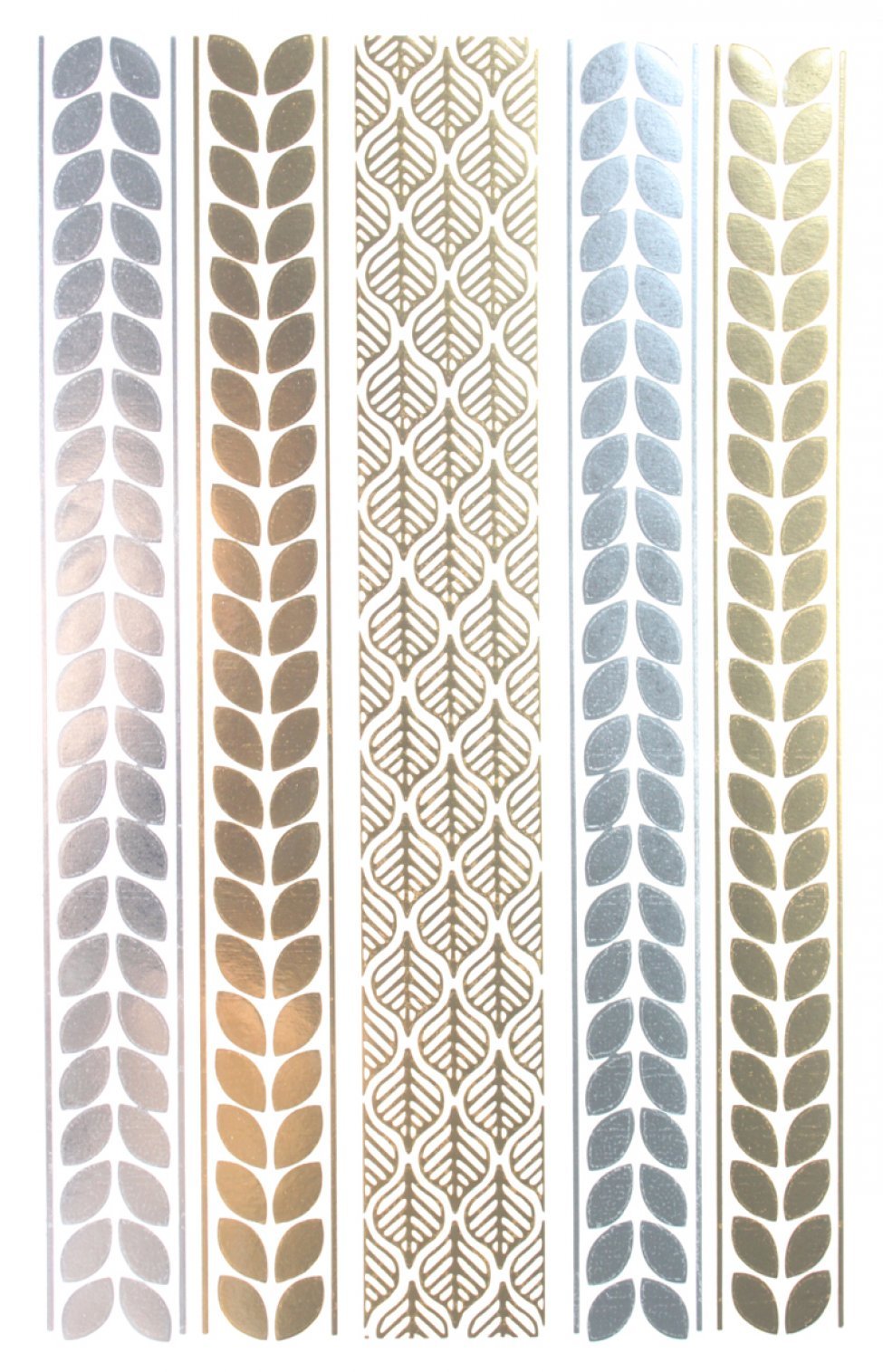 Metallic fake temp tattoos Golden Gold & Silver & Black Jewelry design fashion fake realistic temporary tattoo stickers