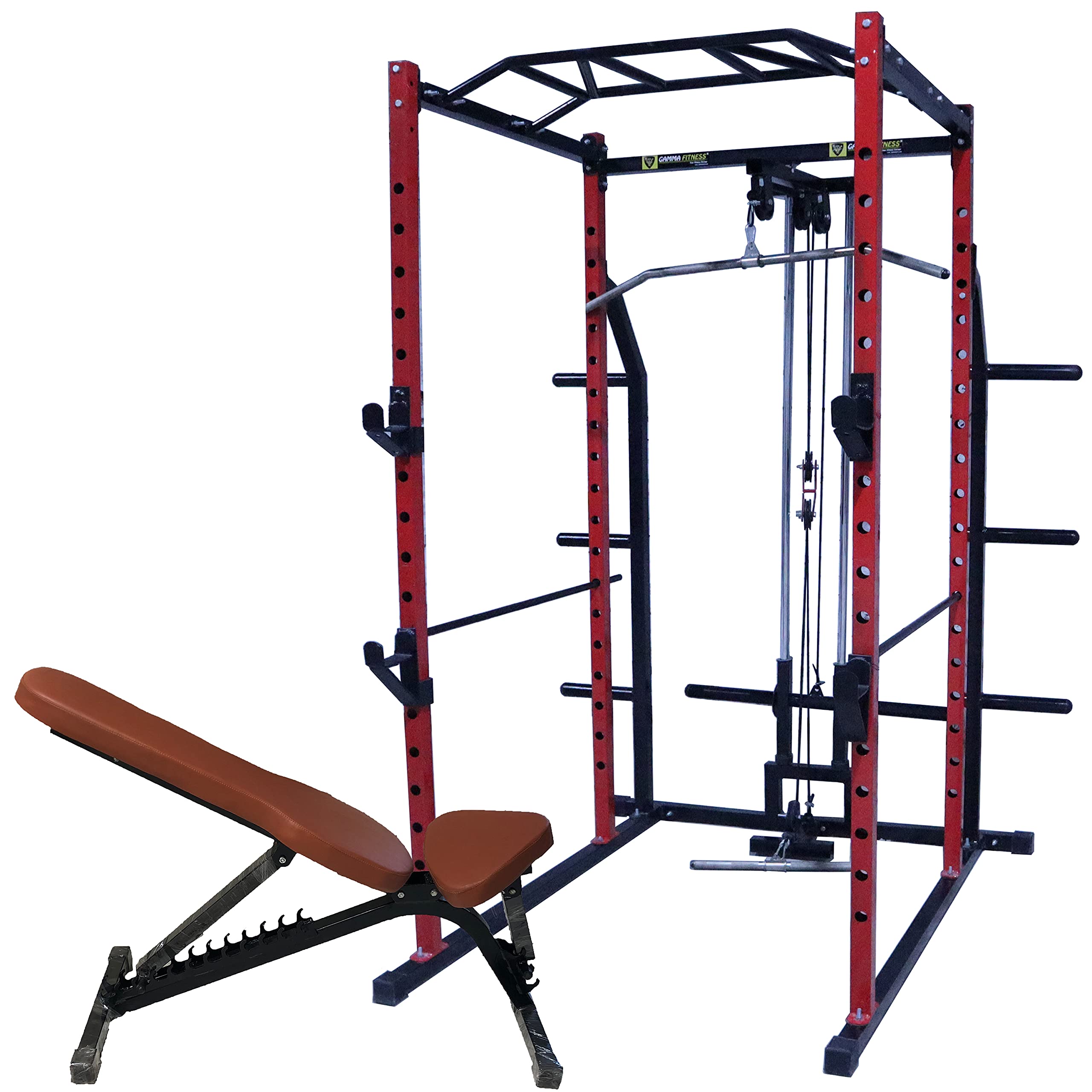 Gamma fitness Power Rack with Adjustable Bench for Home Gym Equipment PRP-27-image-7